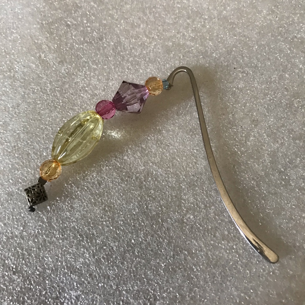 Beaded Bookmarks - Yellow, Purple & Pink Glass Beads